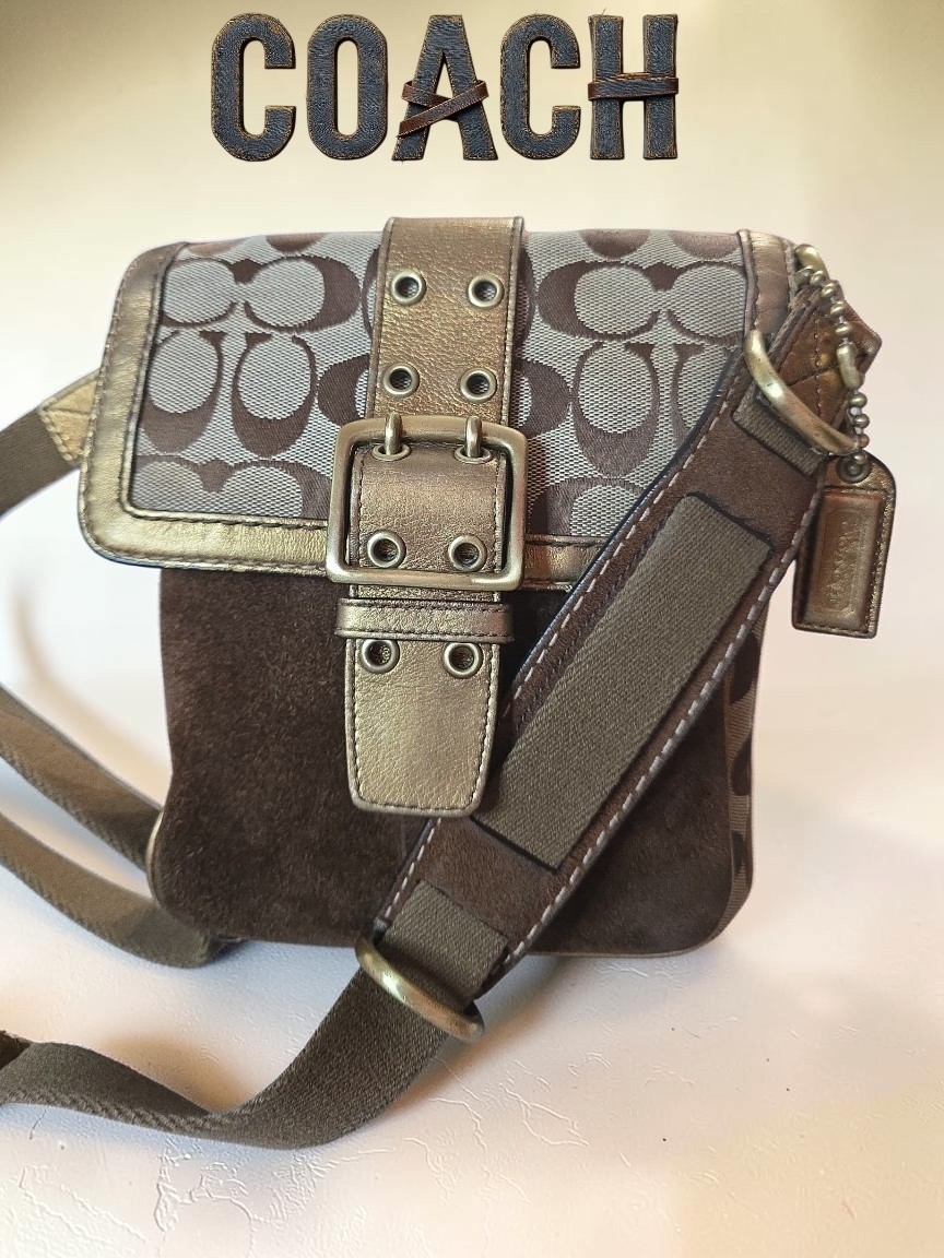 Coach Legacy Suede Signature Canvas Crossbody Fall Special Ed. 2004 Euc